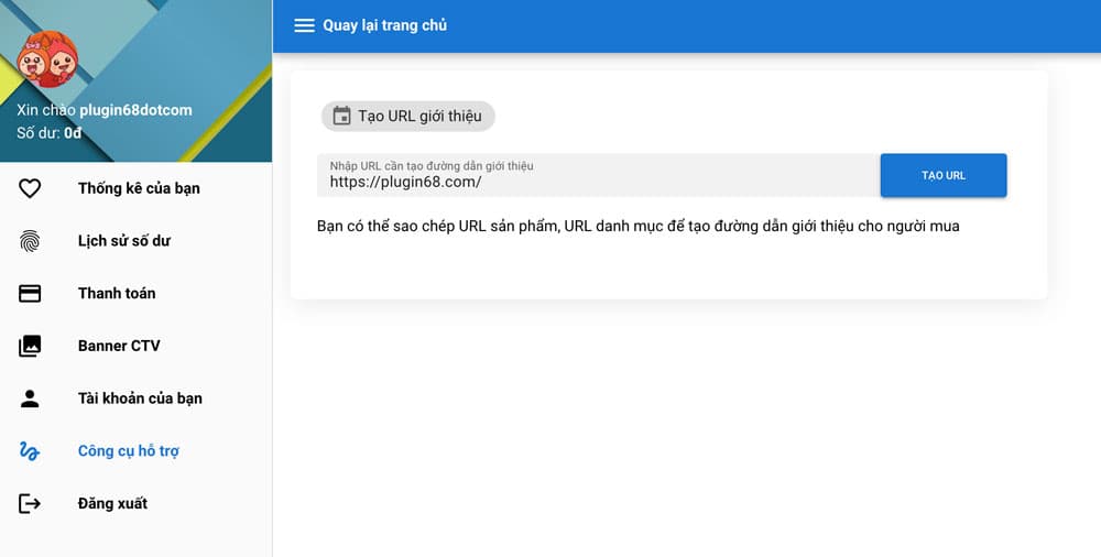 Cách tạo url giới thiệu người mua