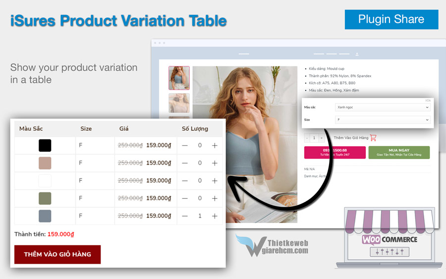 Plugin iSures Product Variation Table